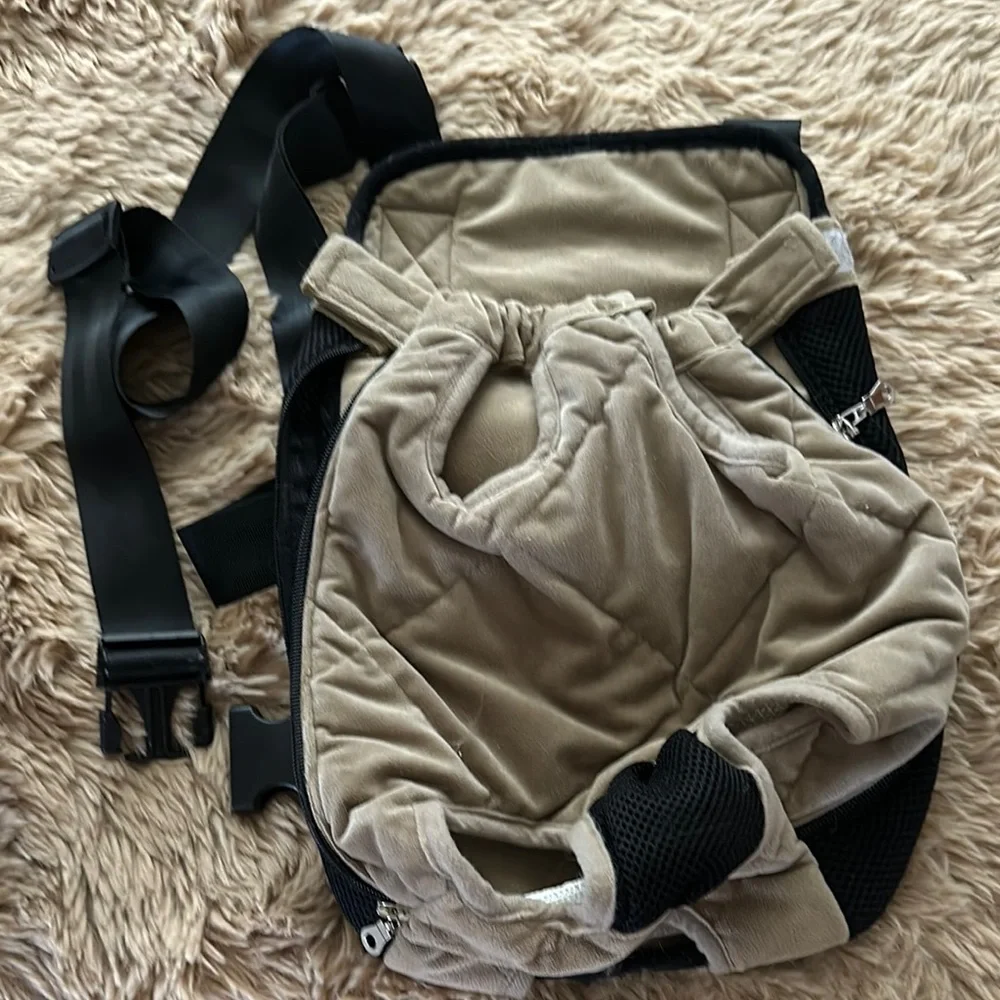 Velvet Tan Dog Carrier Backpack front pack XL